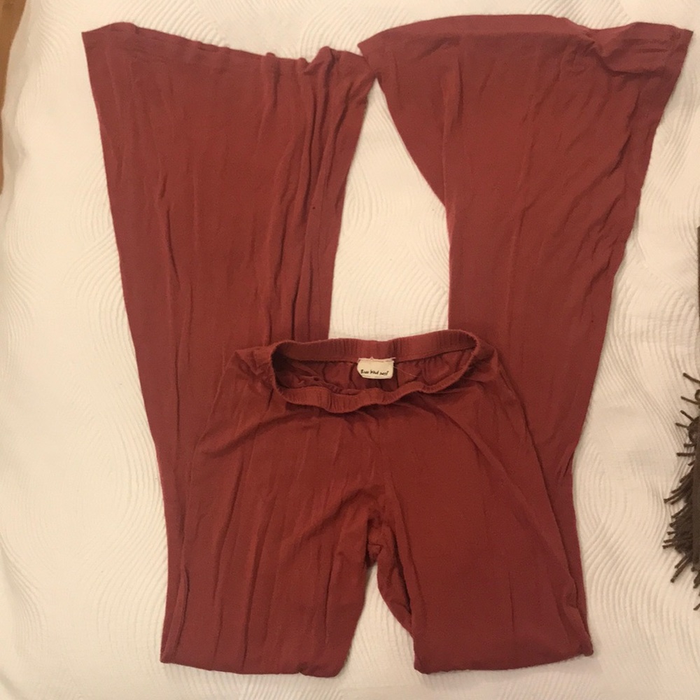 Cher Solid Flare Pants Pale Brick Bellbottoms S - Picture 9 of 11